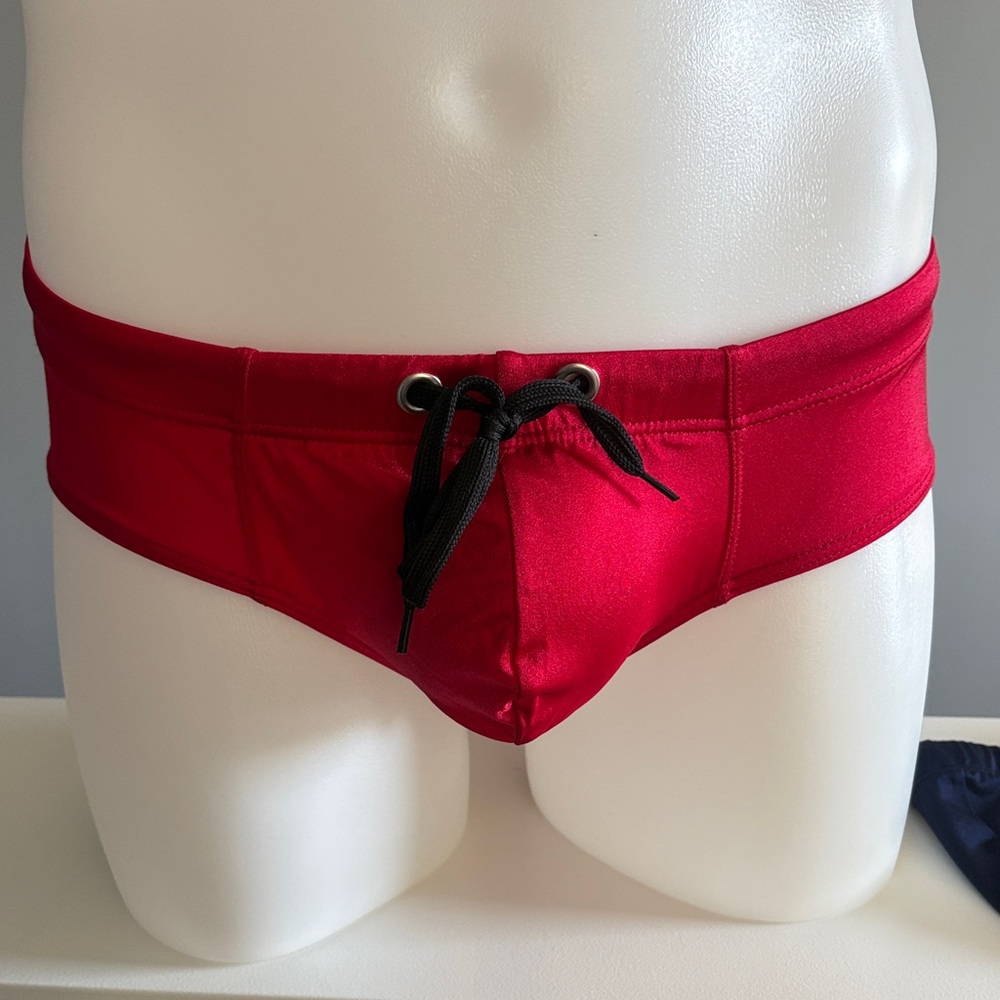 Red Swim Trunks for Men - Picture 2 of 15
